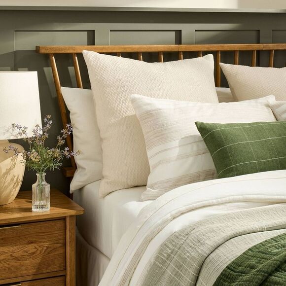 26"x26" Micro Diamond Textured Euro Pillow Cream - Cream - Picture 2 of 4